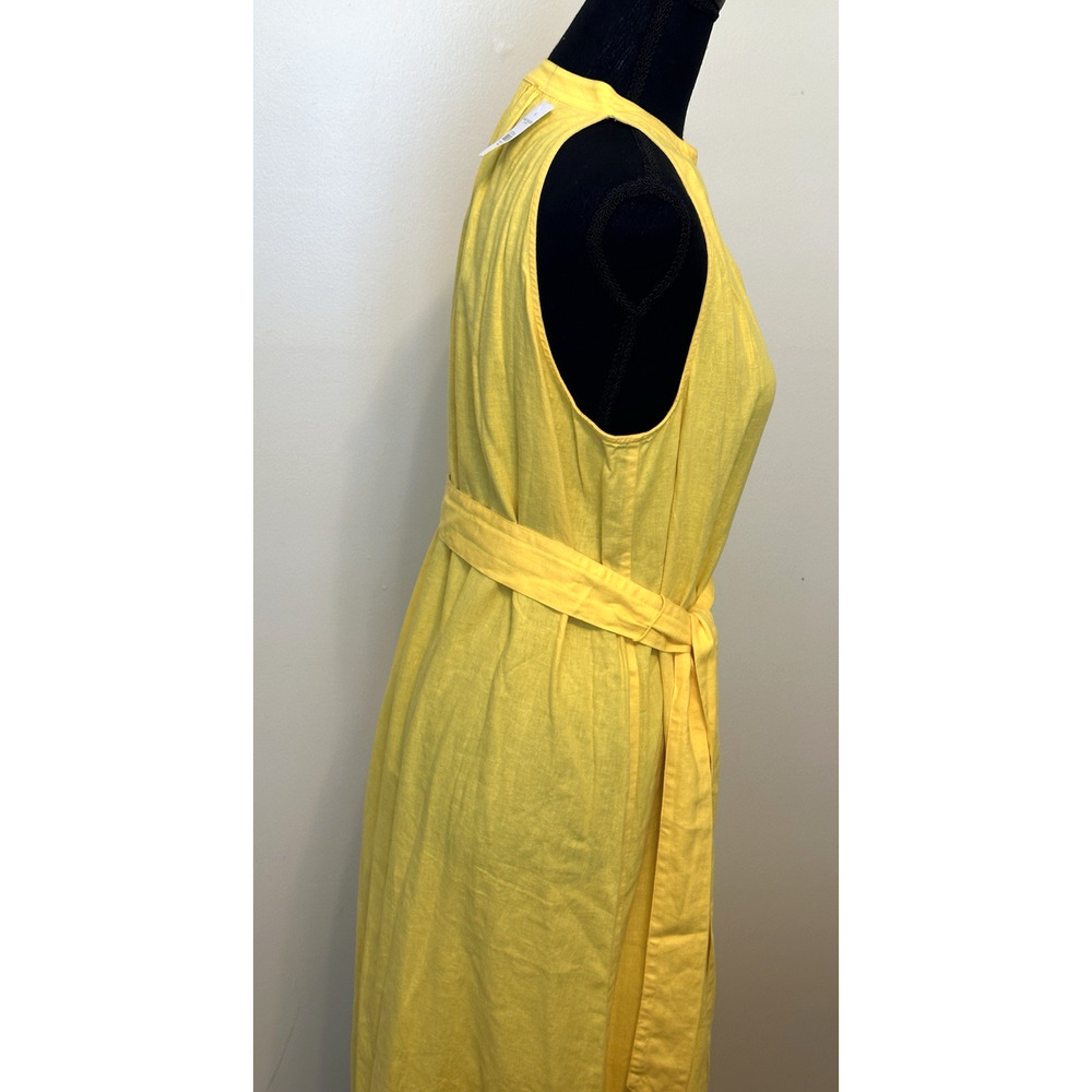 Women's Yellow Linen Dress by Ann Taylor Factory Size S Midi Yellow Summer Dress - Picture 15 of 16